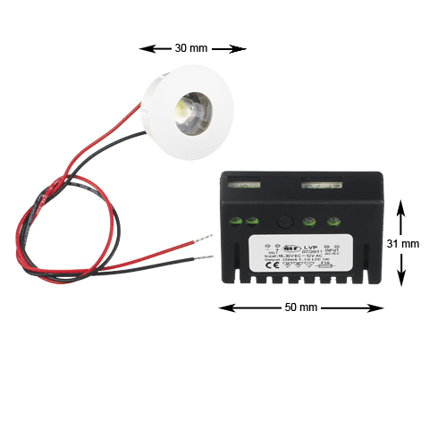 Nödbelysning, lysdiod, 1W, 60gr, vit, inklusive Driver