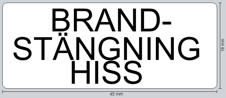 Dekal för larmknapp, 18x45mm