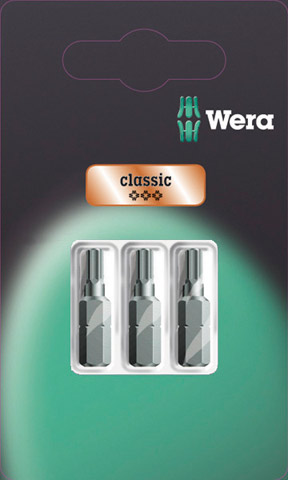 Bits, Wera, Hex-plus 4, 5 och 6, x25mm (3-pack)