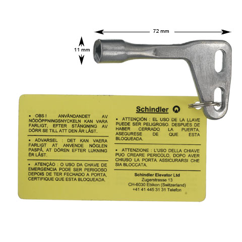 Nödöppningsnyckel, Schindler, trekant
