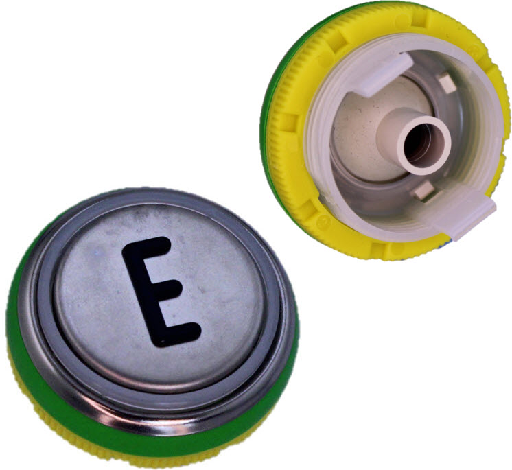 Knapptrycke , DMG BDS Dual Light, rostfri, förhöjd, ''E''