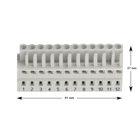 Plint Wago 12 pol, hona, p=5mm