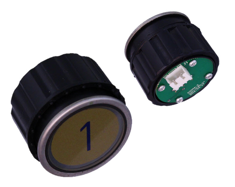 Tryckknapp, Schindler D2, ''-1'', 3-pin, grön LED