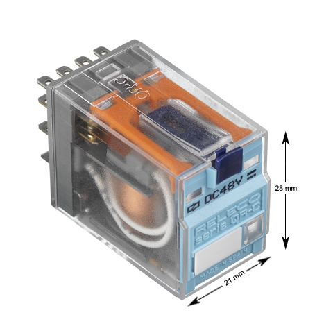 Relä, 14-pin, 4-vxl, 48VDC