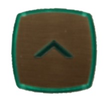 Tryckbricka, Kinds KI-BIT, rf, grön ''PIL''