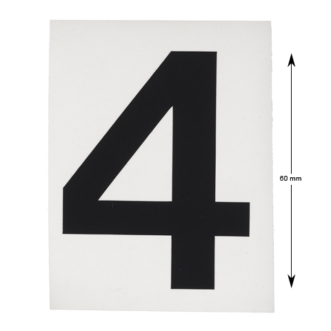 Skylt, H=60mm, planbeteckning ''4''