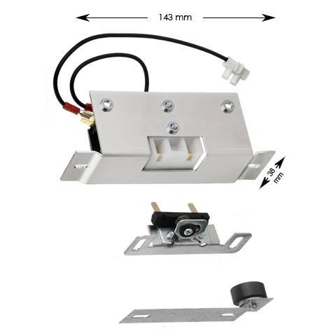 Karmkontakt, MKM-KO-30-NY, kåpa Schlieren m magnet, Vänster