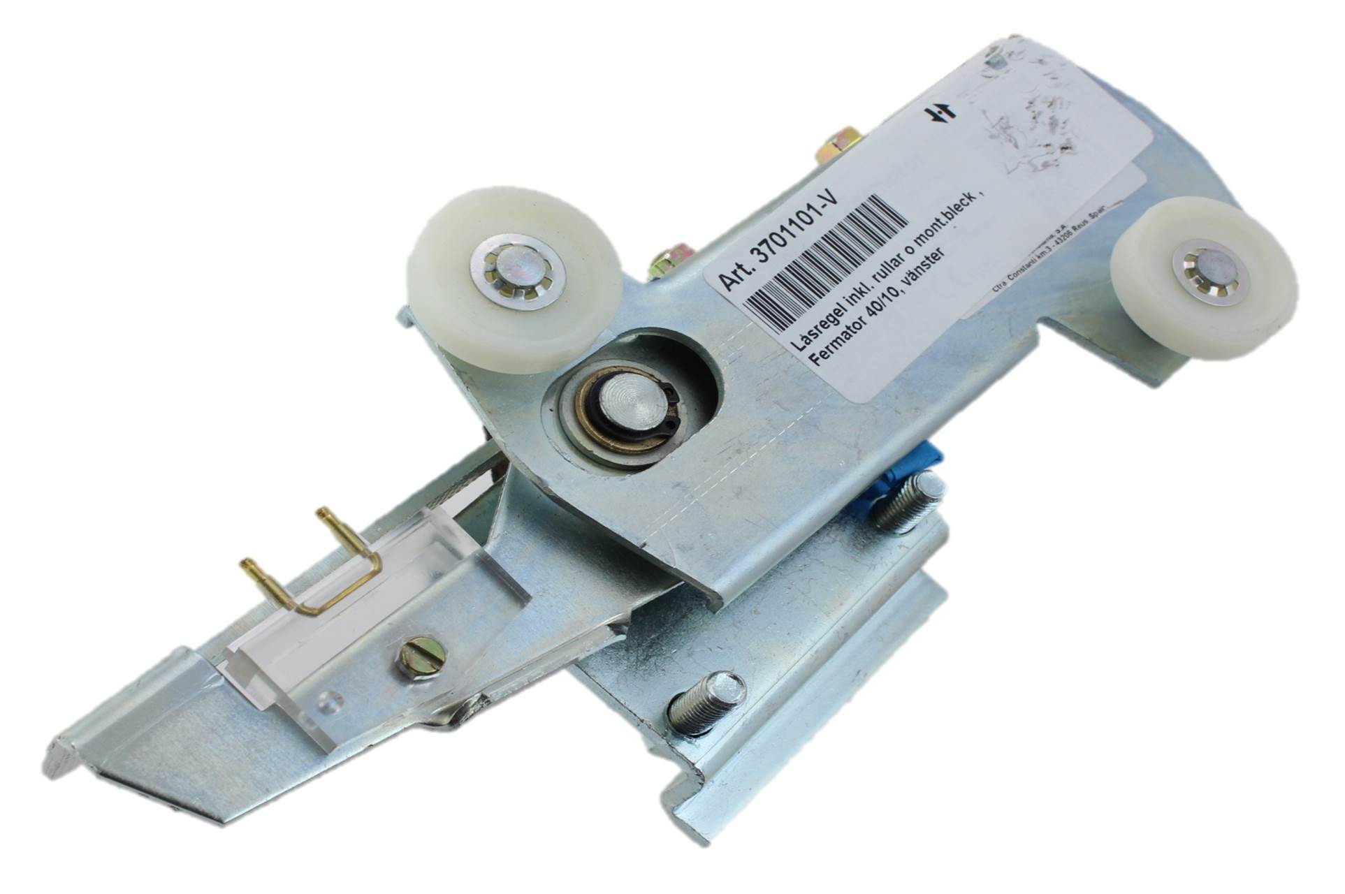 Låsregel inkl. rullar o mont.bleck , Fermator 40/10, vänster