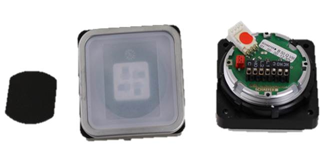 Knapp, Schaefer B50Q VIII, Vit LED, utan tryckbricka