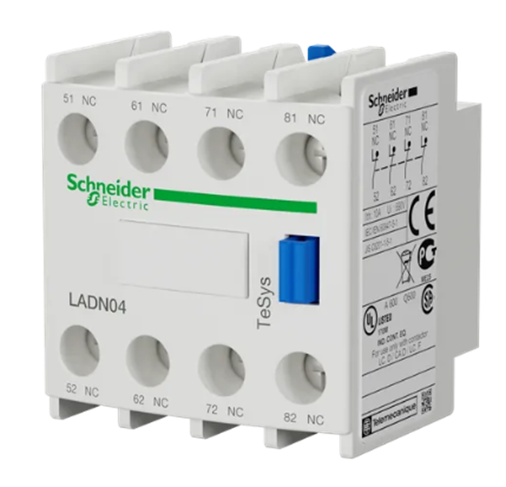 Hjälpkontaktblock, Schneider/Telemec., LADN04, 4NC, TeSys D