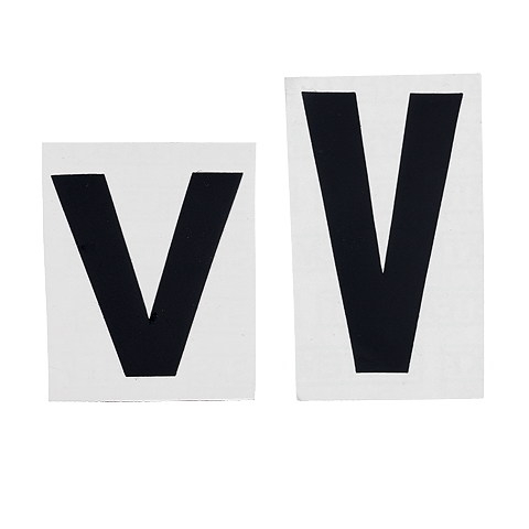 Skylt, H=60mm, planbeteckning ''V''