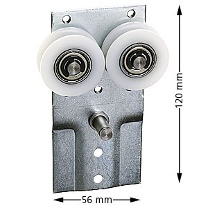 Viksamgrind, dubbelplatta med rullar, galvaniserad