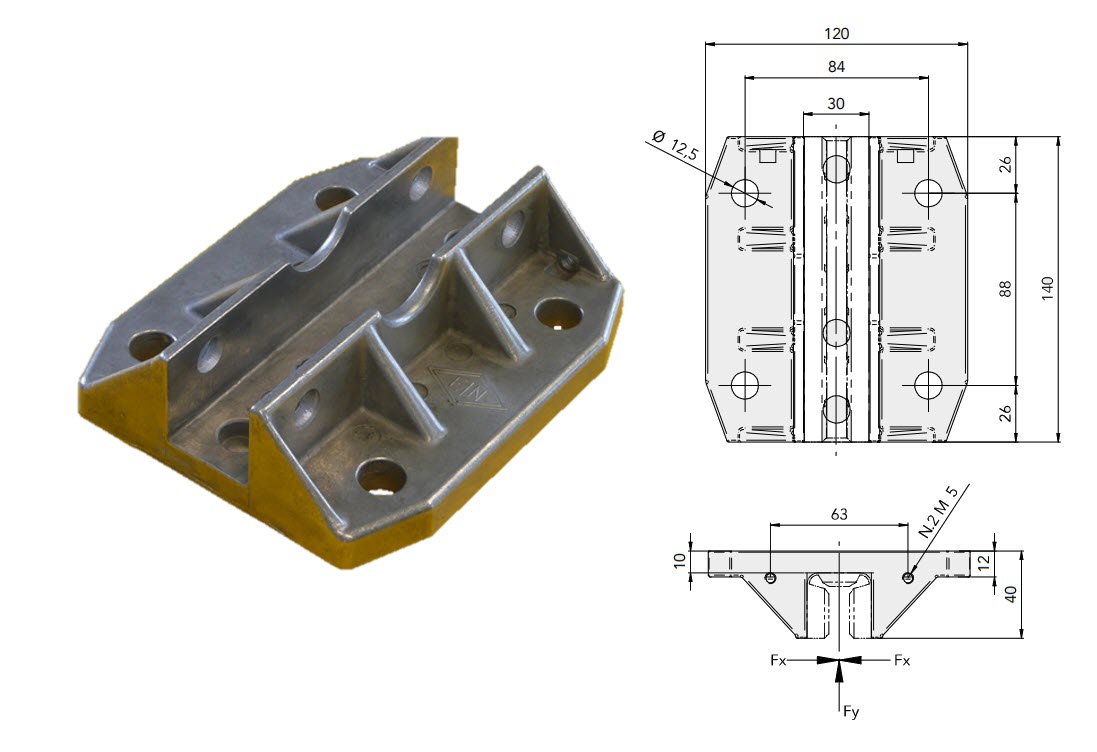 Styrskohus, 140mm, aluminium, korg, rakt