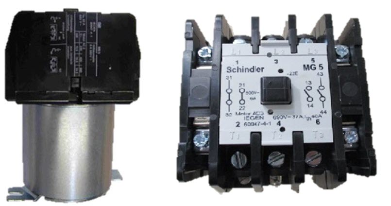 Kontaktor, Schindler MG5, 80 VDC, 2NO/2NC