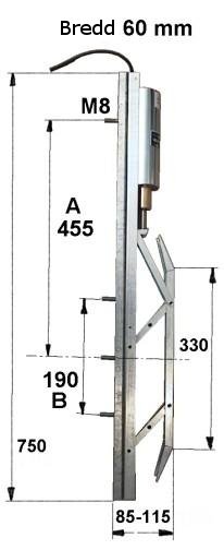Låsbana, EMT-15K, 230VAC, 100%ED