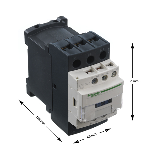 Kontaktor, Schneider/Telemec., LC1D25UD, 250VDC, 25A/11kW