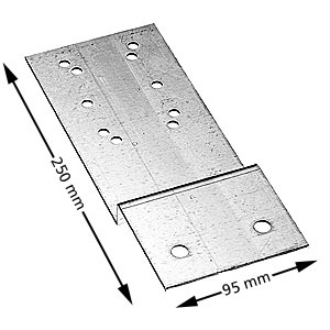 Plåt för kabelklämma, rak