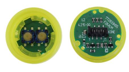 Knappelement, KSS, KONE alarm, hög gul krage, (utan trycke)
