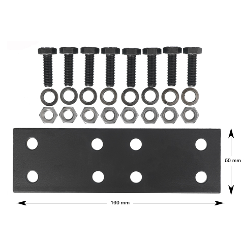 Skarvplatta+bult, för gejd, 45x45x5