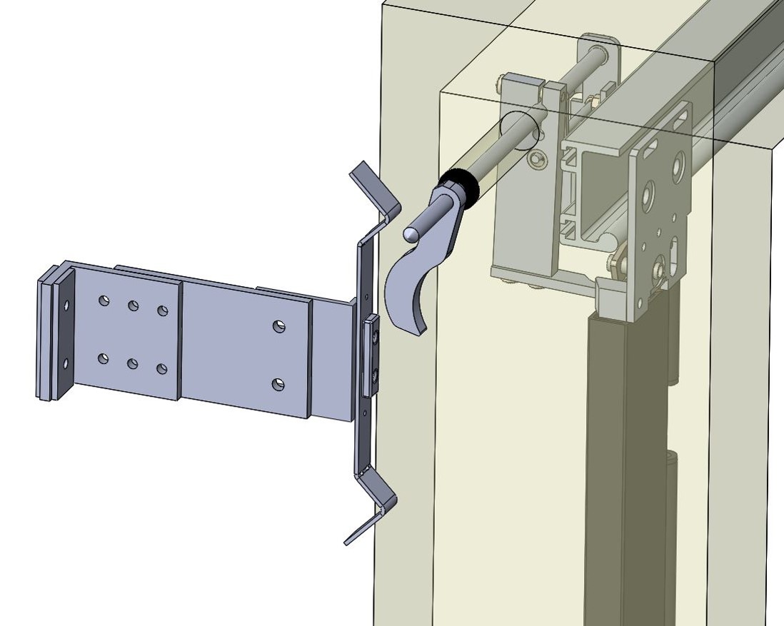 Tillägg EN81-20 låsning för Viksamdörr, vänster, med magneter, 10 plan