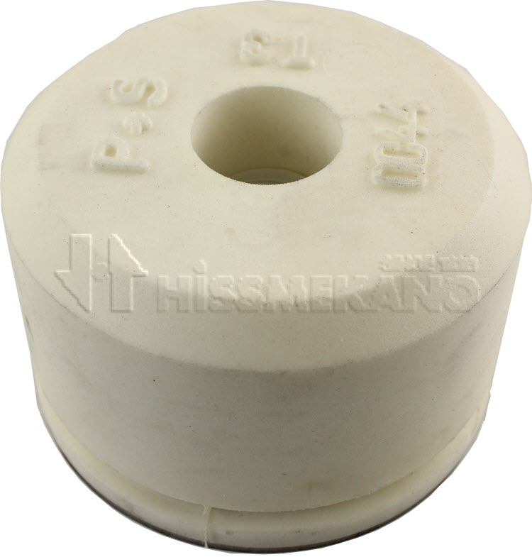 Buffert, Ø 125x80mm, T3, med rund stålplatta, (1.0m/s 223-1000kg)