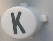 Knapp, KONE/ASEA NPN8, vit, ''K''