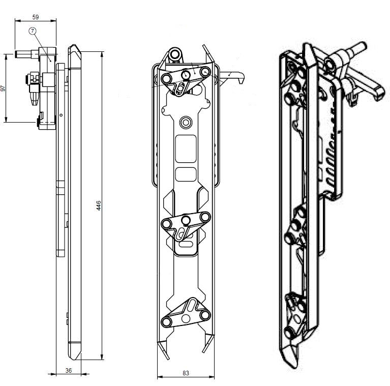 Medbringare, Fermator, standard VF/40/10+50/11, vänster, l=445mm
