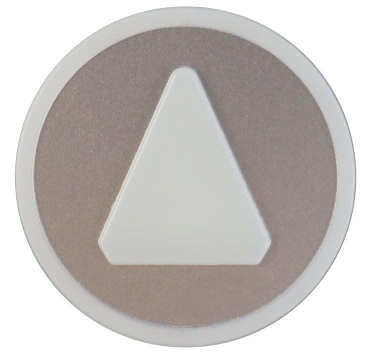 Tryckbricka för KONE KSS, vit pil upp