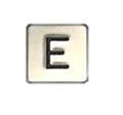 Tryckbricka, Schaefer MT42, rostfri relief, ''E''