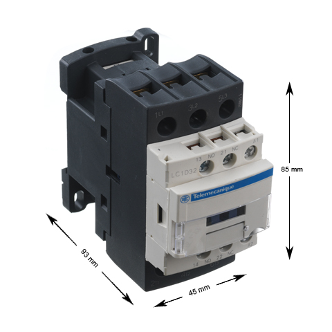 Kontaktor, Schneider/Telemec., LC1D32F7, 110VAC, 32A, 15kW