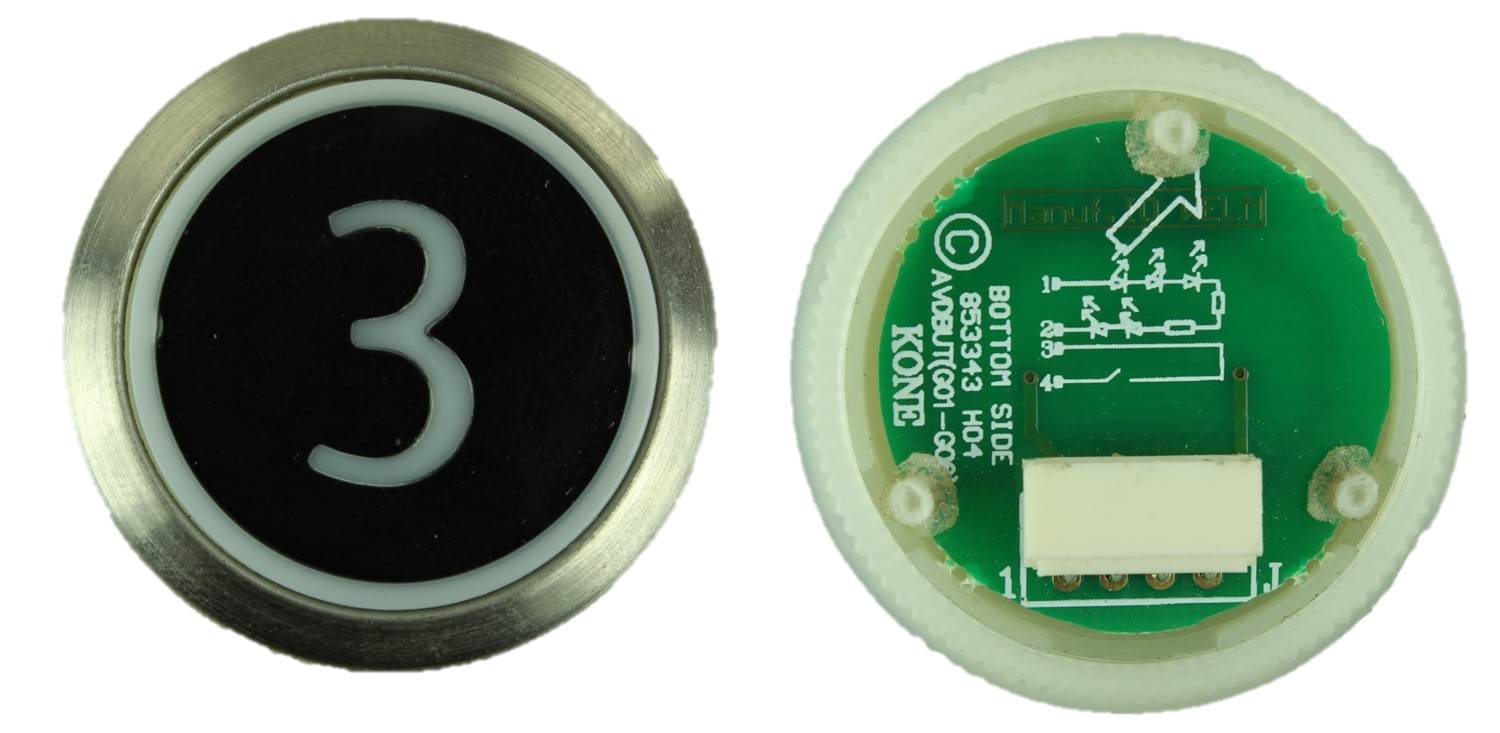 Tryckknapp, KONE KDS50, symbol ''3''