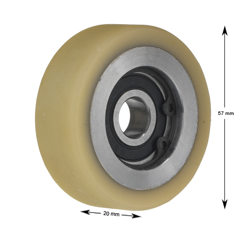 Styrrulle, ø57/12x20mm, Lager 6201ZZ