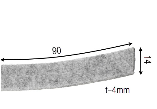 Filtremsa, Schindler QKS, Understyrning, 90x14x4mm
