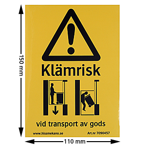 Skylt, Klämgubbe, 150x110mm, självhäftande