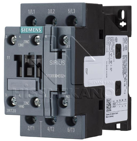 Kontaktor, Siemens, 3RT2035-1AF00 110VAC, 18,5kW/40A, 1NO/1NC