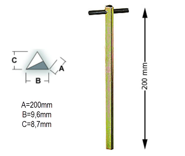 Nödöppningsnyckel, trekant M5, l=200mm