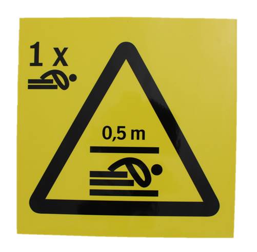 Skylt, räddningsutrymme 0.5m, 1 person liggande