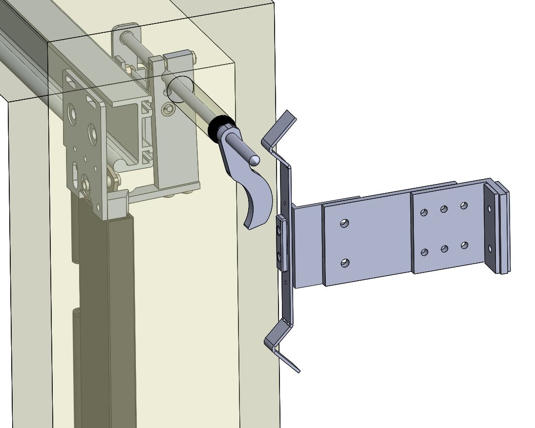 Tillägg EN81-20 låsning för Viksamdörr, höger, med magneter, 10 plan