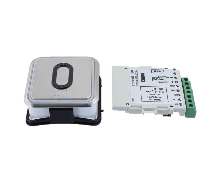 Knapp, DMG, B7 Maxxi, röd LED, ''0'', Braille