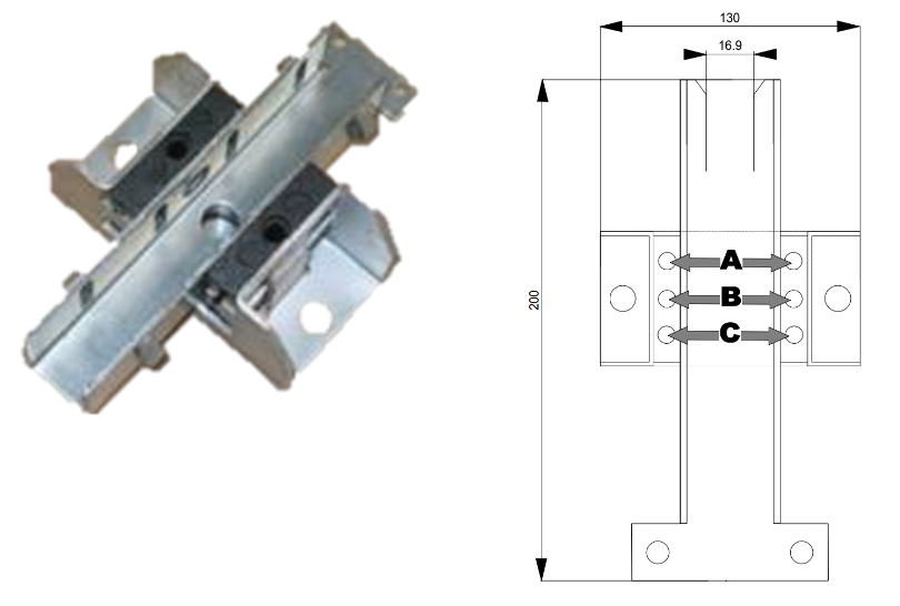 Styrskofoder, Otis Gen2, Set om 4 styck, l=200mm, 16mm gejd