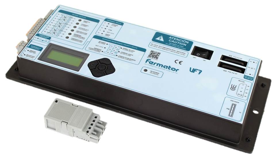 Dörrstyrning, Fermator VF7+, Relä, vänster, spansk/engelsk label