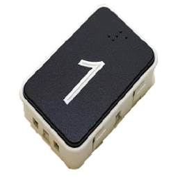 Tryckknapp, Aritco/KK70, rektangulär mattsvart ''1'', Braille