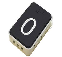 Tryckknapp, Aritco/KK70, rektangulär mattsvart ''0'', Braille