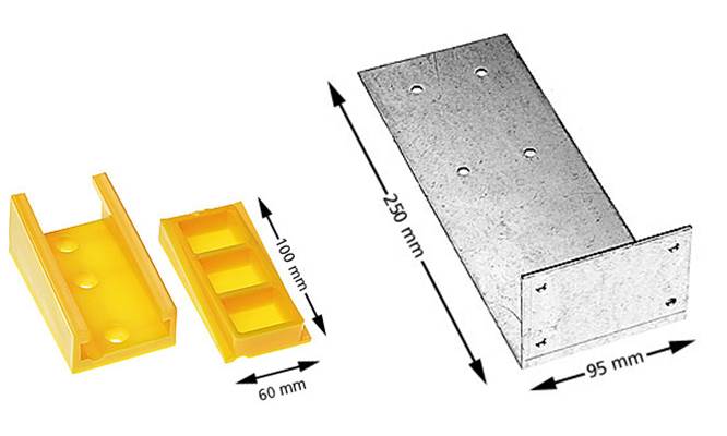 Korgkabelklämma, flat, med vinklad fästplåt, max 18 ledare