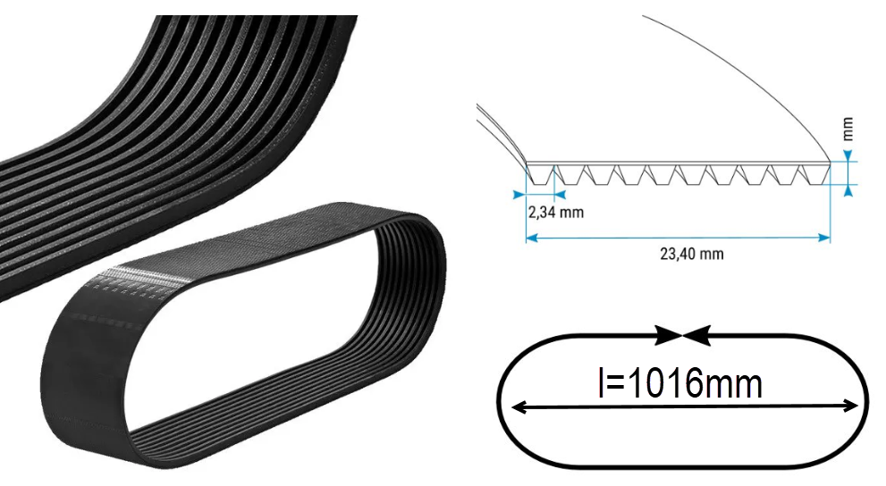 Kilrem, Schindler QKS8, Poly-V, J10/23.5x1016mm
