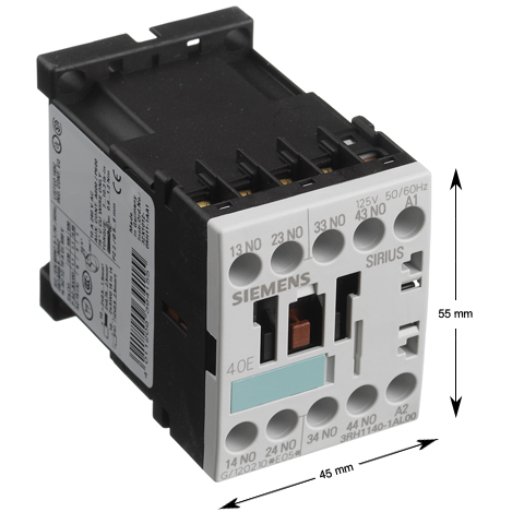 Kontaktorrelä, Siemens, 3RH2140-1AL00, 125VAC, 4NO