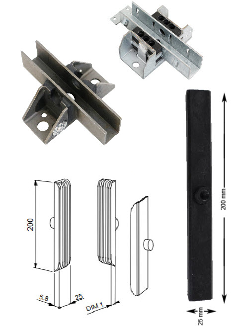 Styrskofoder, Otis, 200x25x5,8mm, polyuretan, mjukt