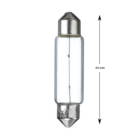 Lampa, torped, 12V, 5W, L=43, Ø=10