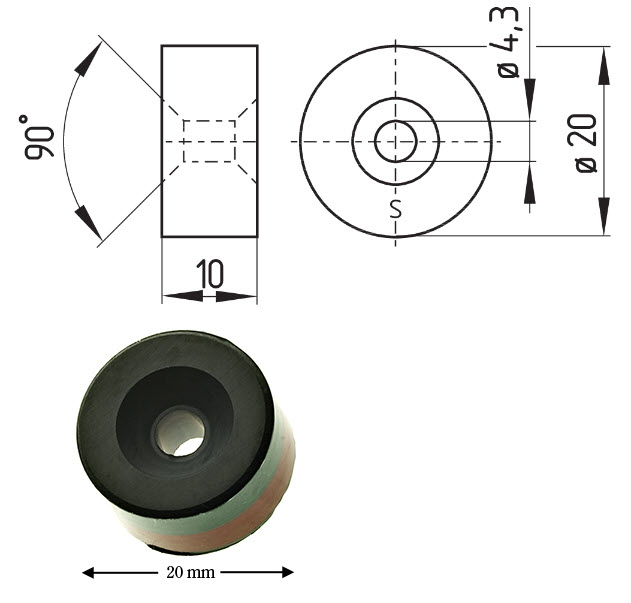 Magnet, rund, BP10, ø20mm