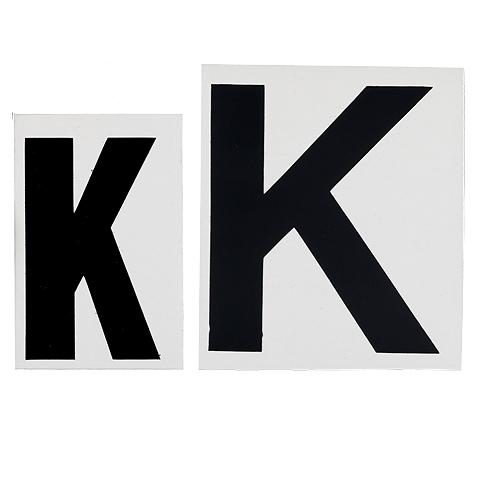 Skylt, H=60mm, planbeteckning ''K''